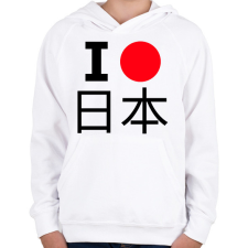 PRINTFASHION I love Japan 2 - Gyerek kapucnis pulóver - Fehér gyerek pulóver, kardigán