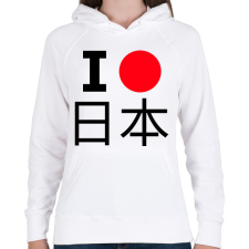 PRINTFASHION I love Japan 2 - Női kapucnis pulóver - Fehér női pulóver, kardigán