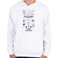 PRINTFASHION I LOVE JAPAN 5 - Gyerek kapucnis pulóver - Fehér