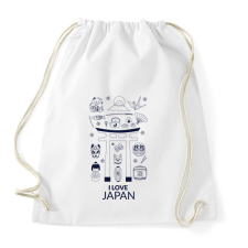PRINTFASHION I LOVE JAPAN 5 - Sportzsák, Tornazsák - Fehér tornazsák
