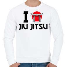 PRINTFASHION I love Jiu Jitsu - Férfi pulóver - Fehér