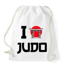 PRINTFASHION I love Judo - Sportzsák, Tornazsák - Fehér tornazsák