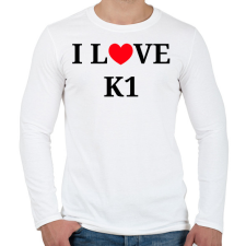 PRINTFASHION I LOVE K1 - Férfi hosszú ujjú póló - Fehér férfi póló