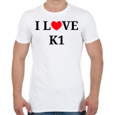 PRINTFASHION I LOVE K1 - Férfi póló - Fehér
