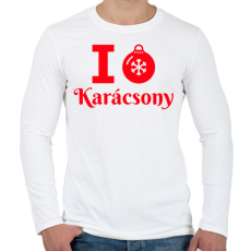 PRINTFASHION I love Karácsony  - Férfi hosszú ujjú póló - Fehér