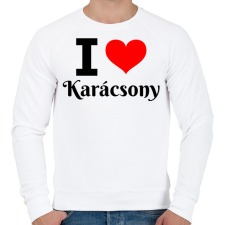 PRINTFASHION I love Karácsony - Férfi pulóver - Fehér férfi pulóver, kardigán