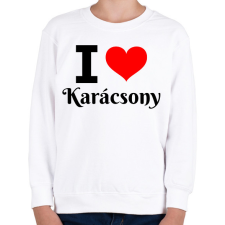 PRINTFASHION I love Karácsony - Gyerek pulóver - Fehér gyerek pulóver, kardigán