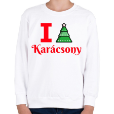 PRINTFASHION I love Karácsony  - Gyerek pulóver - Fehér gyerek pulóver, kardigán