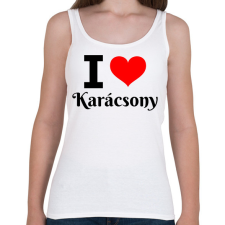 PRINTFASHION I love Karácsony - Női atléta - Fehér női trikó