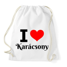 PRINTFASHION I love Karácsony - Sportzsák, Tornazsák - Fehér tornazsák