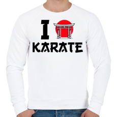 PRINTFASHION I love Karate - Férfi pulóver - Fehér