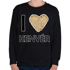 PRINTFASHION I love kenyér - Gyerek pulóver - Fekete gyerek pulóver, kardigán