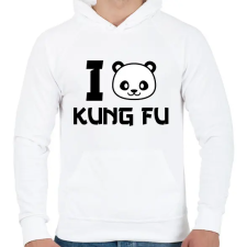 PRINTFASHION I love Kung Fu 2 - Férfi kapucnis pulóver - Fehér férfi pulóver, kardigán