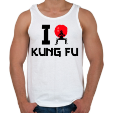 PRINTFASHION I love Kung Fu - Férfi atléta - Fehér atléta, trikó