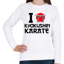 PRINTFASHION I love Kyokushin Karate - Női pulóver - Fehér női pulóver, kardigán