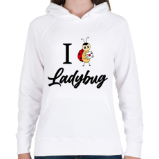 PRINTFASHION I love Ladybug - Női kapucnis pulóver - Fehér