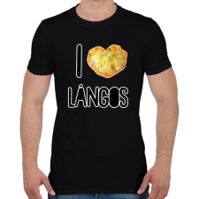 PRINTFASHION I love lángos - Férfi póló - Fekete férfi póló