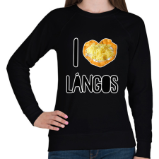 PRINTFASHION I love lángos - Női pulóver - Fekete női pulóver, kardigán