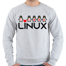 PRINTFASHION I love linux - Férfi pulóver - Sport szürke férfi pulóver, kardigán