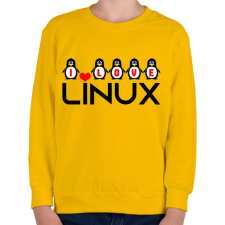 PRINTFASHION I love linux - Gyerek pulóver - Sárga gyerek pulóver, kardigán