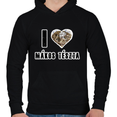 PRINTFASHION I Love Mákos Tészta - Férfi kapucnis pulóver - Fekete