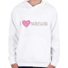 PRINTFASHION I Love Mákosguba - Gyerek kapucnis pulóver - Fehér gyerek pulóver, kardigán