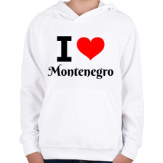 PRINTFASHION I love Montenegro - Gyerek kapucnis pulóver - Fehér
