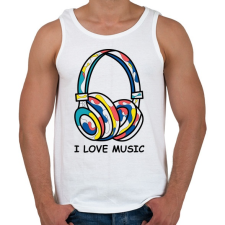PRINTFASHION i love music  - Férfi atléta - Fehér atléta, trikó