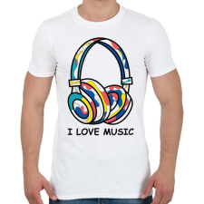 PRINTFASHION i love music  - Férfi póló - Fehér férfi póló