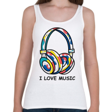 PRINTFASHION i love music - Női atléta - Fehér női trikó