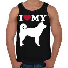 PRINTFASHION I Love My Akita - Férfi atléta - Fekete
