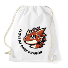 PRINTFASHION I love my baby dragon - Sportzsák, Tornazsák - Fehér tornazsák