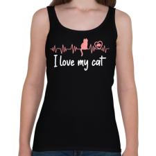 PRINTFASHION I love my cat - Női atléta - Fekete női trikó