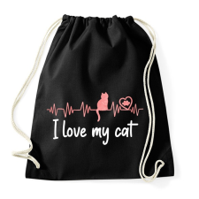 PRINTFASHION I love my cat - Sportzsák, Tornazsák - Fekete tornazsák