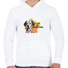 PRINTFASHION I love my dalmatian - Férfi kapucnis pulóver - Fehér férfi pulóver, kardigán