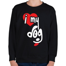 PRINTFASHION I love my dog - Gyerek pulóver - Fekete gyerek pulóver, kardigán