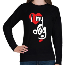 PRINTFASHION I love my dog - Női pulóver - Fekete női pulóver, kardigán
