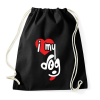 PRINTFASHION I love my dog - Sportzsák, Tornazsák - Fekete