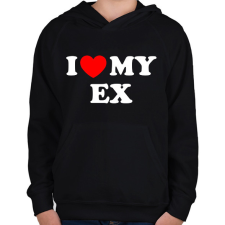 PRINTFASHION I love my ex - Gyerek kapucnis pulóver - Fekete gyerek pulóver, kardigán
