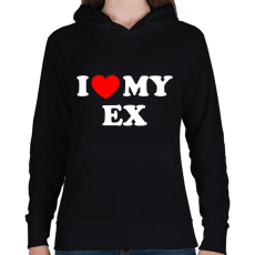 PRINTFASHION I love my ex - Női kapucnis pulóver - Fekete