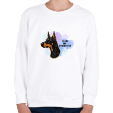 PRINTFASHION I love my german doberman - Gyerek pulóver - Fehér