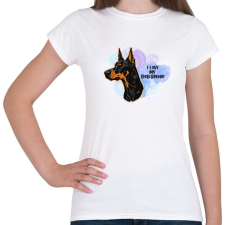 PRINTFASHION I love my german doberman - Női póló - Fehér női póló