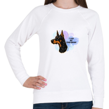 PRINTFASHION I love my german doberman - Női pulóver - Fehér női pulóver, kardigán