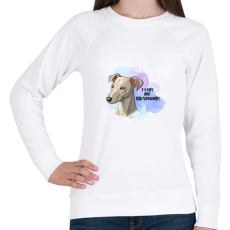 PRINTFASHION I love my Greyhound - Női pulóver - Fehér