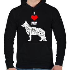 PRINTFASHION I love my GS - Férfi kapucnis pulóver - Fekete férfi pulóver, kardigán