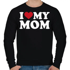PRINTFASHION I love my mom - Férfi pulóver - Fekete