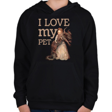 PRINTFASHION I love my pet - Gyerek kapucnis pulóver - Fekete gyerek pulóver, kardigán