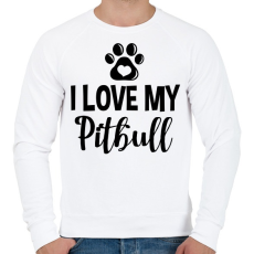 PRINTFASHION I love my pitbull - Férfi pulóver - Fehér