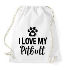 PRINTFASHION I love my pitbull - Sportzsák, Tornazsák - Fehér tornazsák