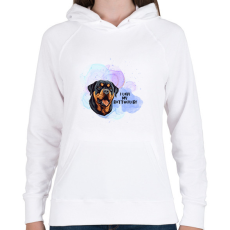 PRINTFASHION I love my rotweiler - Női kapucnis pulóver - Fehér